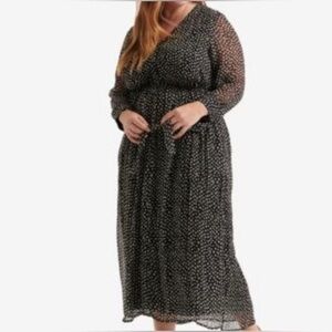 Lucky Brand Polka Dot Belted Maxi Dress